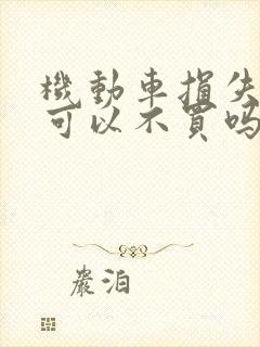 机动车损失保险可以不买吗