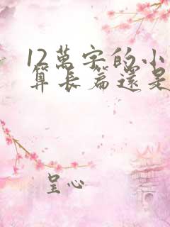 12万字的小说算长篇还是中篇