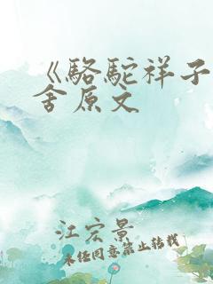 《骆驼祥子》老舍原文 《骆驼祥子》老舍原文