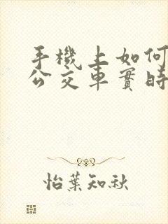 手机上如何查看公交车实时位置