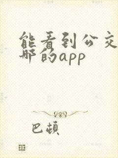 能看到公交车到哪的app 能看到公交车到哪的app
