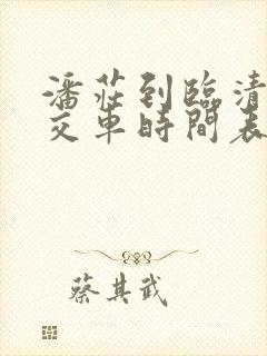 潘庄到临清的公交车时间表