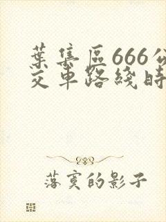 叶集区666公交车路线时间表