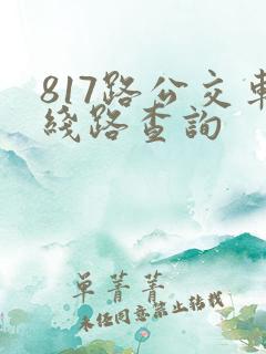 817路公交车线路查询