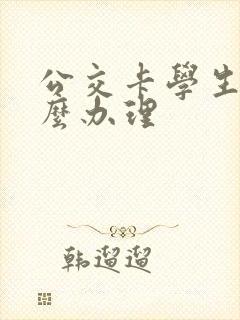公交卡学生卡怎么办理