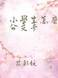 小学生怎么办理公交卡