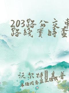 203路公交车路线实时查询