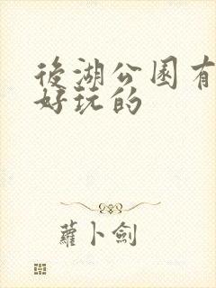 后湖公园有什么好玩的