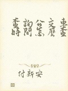 查询公交车到站时间怎么查