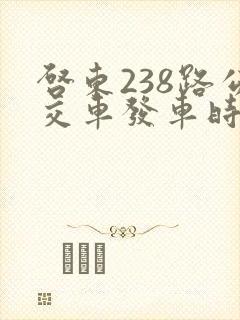 启东238路公交车发车时间表