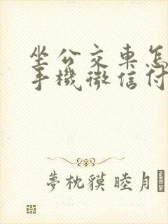 坐公交车怎么用手机微信付款