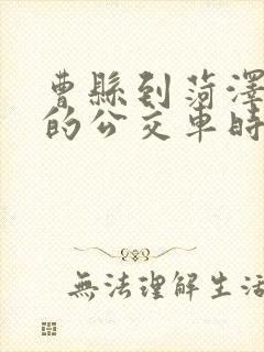 曹县到菏泽东站的公交车时间表