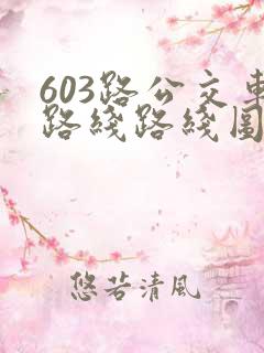 603路公交车路线路线图