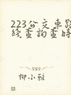 223公交车路线查询查时间