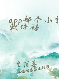 app哪个小说软件好