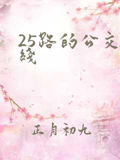25路的公交路线 25路的公交路线