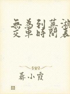 无为到芜湖的公交车时间表