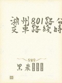 湖州801路公交车路线时间表