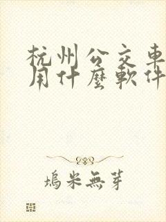 杭州公交车扫码用什么软件