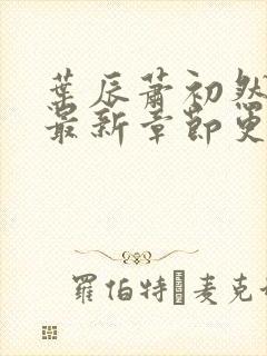 叶辰萧初然正版最新章节更新时间