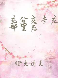 充公交卡充值去哪里充 充公交卡充值去哪里充