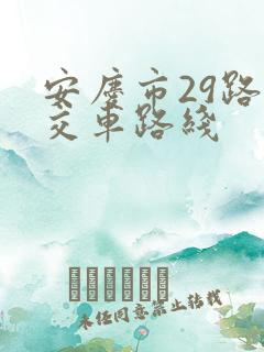 安庆市29路公交车路线