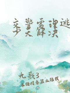 交警处理逃逸多少天解决