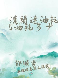 汉兰达油耗2.5油耗多少