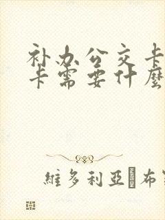 补办公交卡学生卡需要什么证件