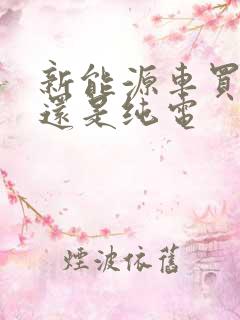 新能源车买插混还是纯电