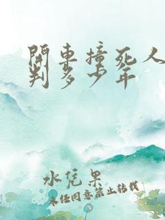 开车撞死人自首判多少年