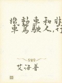 机动车和非机动车驾驶人,行人