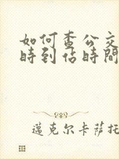 如何查公交车实时到站时间 如何查公交车实时到站时间