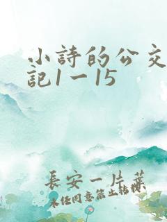 小诗的公交车日记1一15