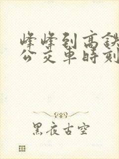 峰峰到高铁站的公交车时刻表
