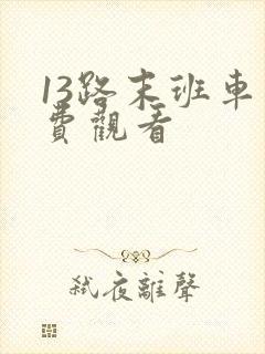 13路末班车免费观看