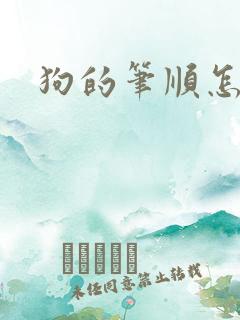 狗的笔顺怎么写