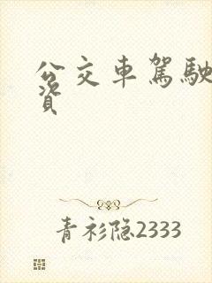 公交车驾驶员工资