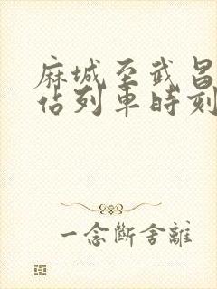 麻城至武昌火车站列车时刻表