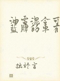 油电混合可以上蓝牌的车有什么车型