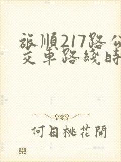 旅顺217路公交车路线时间表
