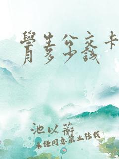 学生公交卡一个月多少钱