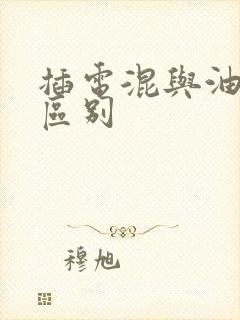 插电混与油电混区别