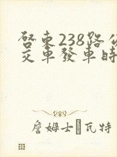 启东238路公交车发车时间表