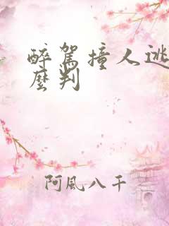 醉驾撞人逃逸怎么判
