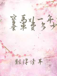 宝马x1一年的养车费多少钱
