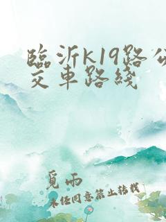临沂k19路公交车路线