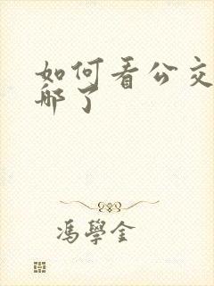 如何看公交车到哪了