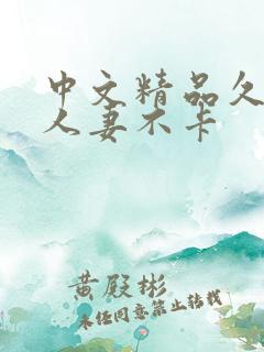 中文精品久久久人妻不卡