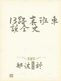 13路末班车小说全文